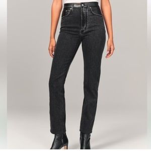 Abercrombie & Fitch mixed fabric curve love jeans the ankle straight 24 / 4 long